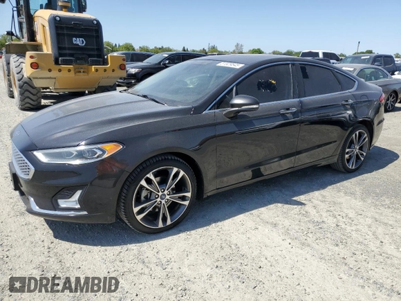 2019 Ford Fusion Titanium with VIN 3FA6P0D94KR205165, listed as a Copart auction lot 51829545 with 119,692 mi miles and Clean Title. Bid and sale history available at carsss.com. Image 1.
