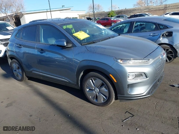 2021 Hyundai Kona Electric Ultimate with VIN KM8K53AG0MU103629, listed as a IAAI auction lot 41781114 with 49,398 mi miles. Bid and sale history available at carsss.com. Image 1.