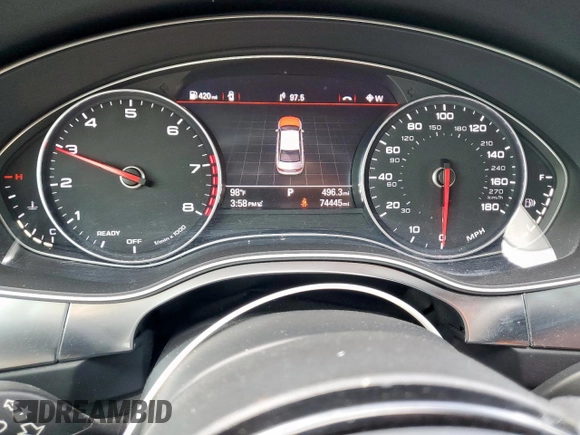 2016 Audi A6 Premium Plus with VIN WAUGFAFC9GN027566, listed as a Copart auction lot 64305925 with 74,445 mi miles and Salvage title. Bid and sale history available at DreamBid. Image 9.