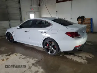 2019 Genesis G70 3.3T Advanced with VIN KMTG34LE8KU042482, listed as a Copart auction lot 45921005 with 0 mi miles and Salvage Title. Bid and sale history available at carsss.com. Image 2.