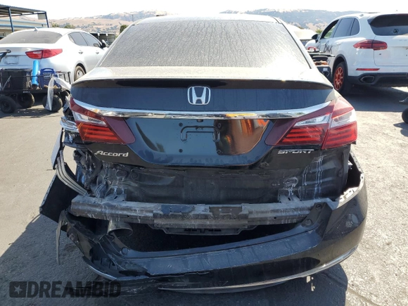 2016 Honda Accord Sport with VIN 1HGCR2F56GA247532, listed as a Copart auction lot 63806405 with 81,256 mi miles and Salvage title. Bid and sale history available at DreamBid. Image 6.