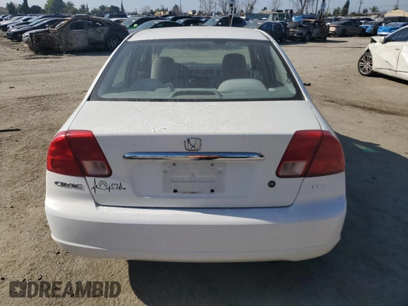 2001 Honda Civic DX with VIN 2HGES15271H568471, listed as a Copart auction lot 46260835 with 189,699 mi miles and Salvage Title. Bid and sale history available at carsss.com. Image 6.