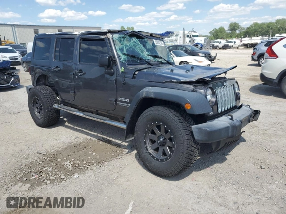 2017 Jeep Wrangler Unlimited Sport with VIN 1C4BJWDG5HL506501, listed as a Copart auction lot 55802395 with 96,756 mi miles and Salvage title. Bid and sale history available at DreamBid. Image 4.