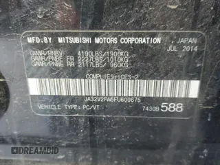 2015 Mitsubishi Lancer SE z VIN JA32V2FW5FU600675, wystawiony jako Copart lot #48720404 z przebiegiem 146 773 mil mil oraz Nie do naprawy • Non repairable. Historia ofert i sprzedaży dostępna na DreamBid. Obrazek 12.