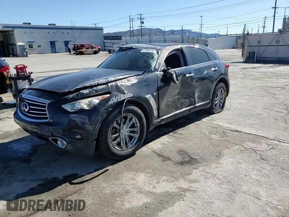 2016 Infiniti QX70 with VIN JN8CS1MU5GM671391, listed as a Copart auction lot 47544115 with 111,425 mi miles and Salvage title. Bid and sale history available at DreamBid. Image 12.