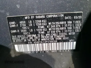 2023 Subaru Outback Onyx with VIN 4S4BTALC2P3188388, listed as a Copart auction lot 50764705 with 22,925 mi miles and Salvage title. Bid and sale history available at DreamBid. Image 13.