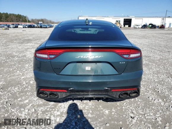 2023 Kia Stinger GT2 with VIN KNAE55LC0P6136420, listed as a Copart auction lot 87606705 with 72,990 mi miles and Salvage Title. Bid and sale history available at carsss.com. Image 6.