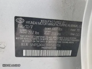 2017 Hyundai Sonata SE with VIN 5NPE24AF1HH565706, listed as a Copart auction lot 53700035 with 152,350 mi miles and Clean Title. Bid and sale history available at carsss.com. Image 12.