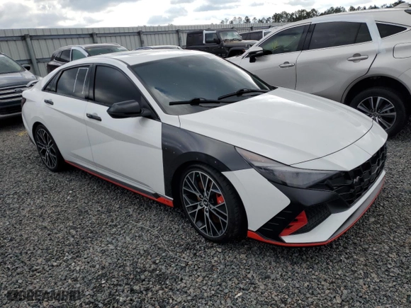 2023 Hyundai Elantra N with VIN KMHLW4AK8PU018604, listed as a Copart auction lot 85628694 with 14,246 mi miles and Salvage Title. Bid and sale history available at carsss.com. Image 4.