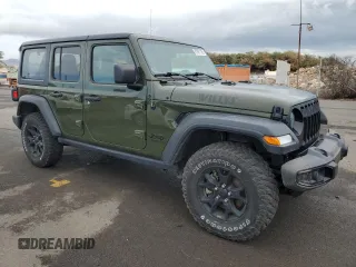 2022 Jeep Wrangler Unlimited Sport with VIN 1C4HJXDG2NW279018, listed as a Copart auction lot 87961135 with 11,015 mi miles and Salvage title. Bid and sale history available at DreamBid. Image 4.