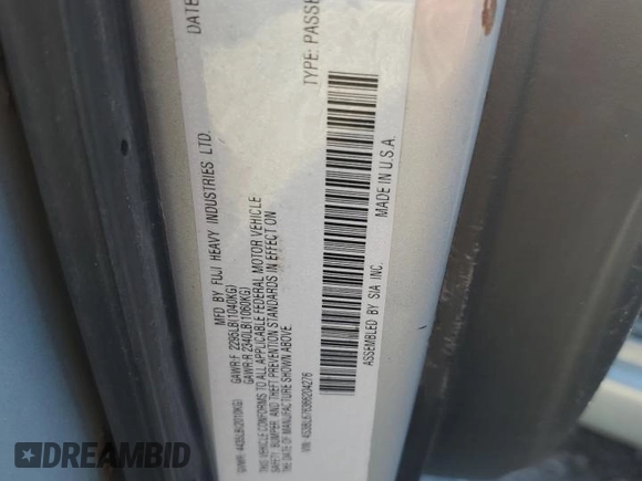 2006 Subaru Legacy GT Limited with VIN 4S3BL676366204276, listed as a Copart auction lot 54371915 with 239,593 mi miles and Salvage title. Bid and sale history available at DreamBid. Image 13.