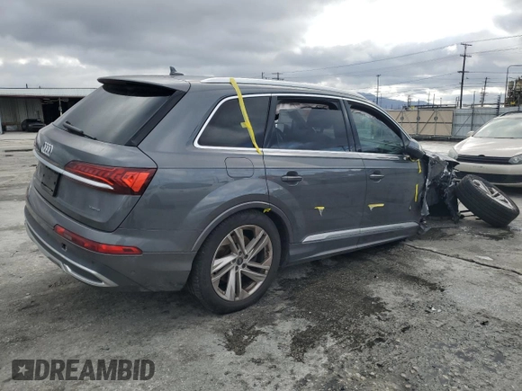 2021 Audi Q7 Premium Plus with VIN WA1LJAF78MD016265, listed as a Copart auction lot 47892535 with Not provided miles and Salvage title. Bid and sale history available at DreamBid. Image 3.