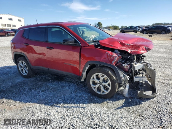 2025 Jeep Compass Sport with VIN 3C4NJDAN9ST520806, listed as a Copart auction lot 43382175 with Not provided miles and Salvage title. Bid and sale history available at DreamBid. Image 4.