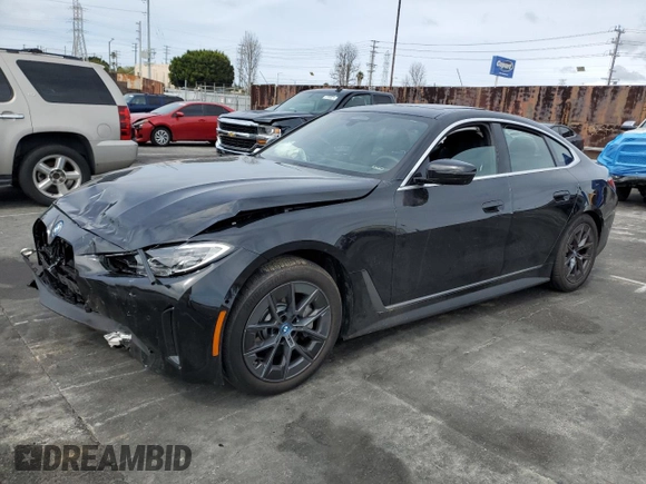 2024 BMW i4 eDrive35 z VIN WBY43AW04RFT15284, wystawiony jako Copart lot #47808395 z przebiegiem 7 225 mil mil oraz Szkoda całkowita • Salvage title. Historia ofert i sprzedaży dostępna na DreamBid. Obrazek 1.