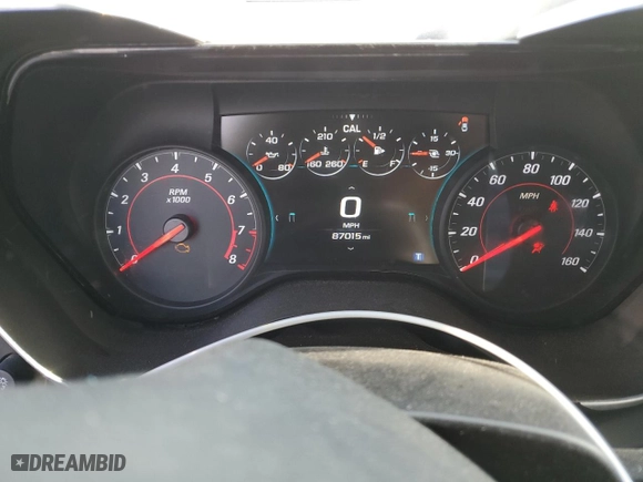 2017 Chevrolet Camaro 2LT with VIN 1G1FC1RX3H0175631, listed as a Copart auction lot 72874054 with 87,015 mi miles and Salvage Title. Bid and sale history available at carsss.com. Image 9.