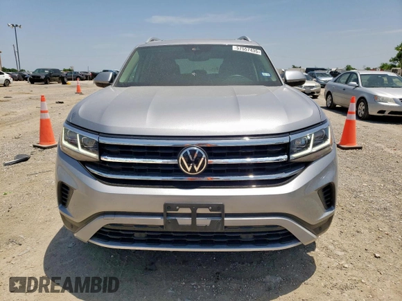 2021 Volkswagen Atlas SEL with VIN 1V2BR2CA1MC594888, listed as a Copart auction lot 57557435 with 38,124 mi miles and Clean title. Bid and sale history available at DreamBid. Image 5.