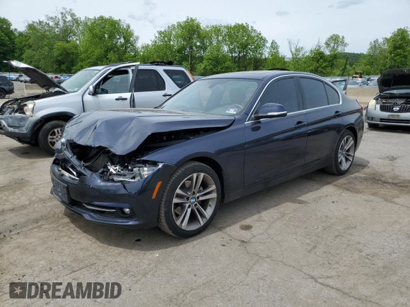 2017 BMW 3 Series 330i xDrive with VIN WBA8D9G31HNU65104, listed as a Copart auction lot 58523515 with 54,856 mi miles and Salvage title. Bid and sale history available at DreamBid. Image 1.