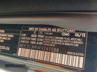2015 Mercedes-Benz G-Class G 550 with VIN WDCYC3HF6FX241088, listed as a Copart auction lot 46104385 with 97,954 mi miles and Clean Title. Bid and sale history available at carsss.com. Image 13.