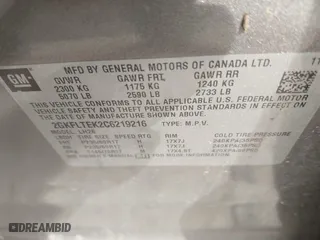 2012 GMC Terrain SLE-2 with VIN 2GKFLTEK2C6219216, listed as a IAAI auction lot 41723724 with 111,246 mi miles. Bid and sale history available at carsss.com. Image 9.