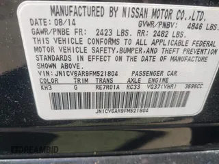 2015 Infiniti Q40 with VIN JN1CV6AR9FM521804, listed as a IAAI auction lot 41910078 with 51,683 mi miles. Bid and sale history available at carsss.com. Image 9.
