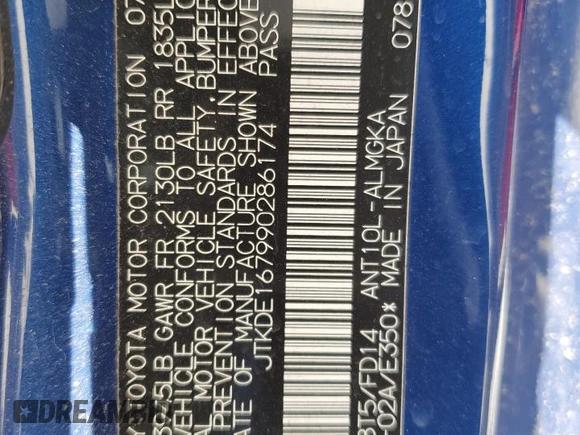 2009 Scion tC z VIN JTKDE167990286174, wystawiony jako Copart lot #49412835 z przebiegiem 91 031 mil mil oraz Nie do naprawy • Non repairable. Historia ofert i sprzedaży dostępna na DreamBid. Obrazek 12.