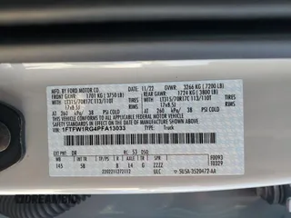 2023 Ford F-150 Raptor with VIN 1FTFW1RG4PFA13033, listed as a Copart auction lot 50504635 with 16,424 mi miles and Non Repairable. Bid and sale history available at DreamBid. Image 13.