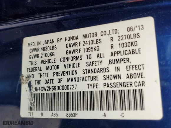 2013 Acura TSX Sport Wagon Tech Pkg with VIN JH4CW2H69DC000727, listed as a Copart auction lot 43982015 with 144,257 mi miles and Salvage Title. Bid and sale history available at carsss.com. Image 12.