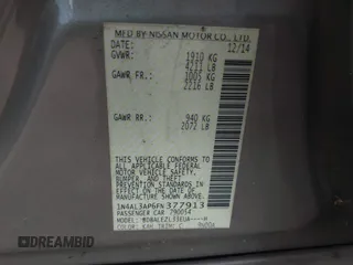 2015 Nissan Altima 2.5 S with VIN 1N4AL3AP6FN377913, listed as a IAAI auction lot 41894288 with 119,718 mi miles. Bid and sale history available at carsss.com. Image 9.