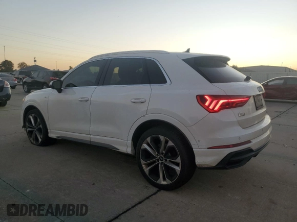 2020 Audi Q3 S line Prestige with VIN WA1FECF35L1035740, listed as a Copart auction lot 77837304 with 119,243 mi miles and Salvage Title. Bid and sale history available at carsss.com. Image 2.
