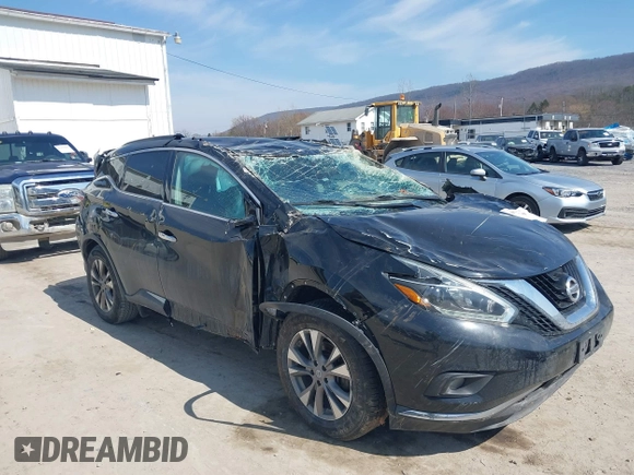 2018 Nissan Murano SV with VIN 5N1AZ2MG4JN116458, listed as a IAAI auction lot 41780269 with 157,587 mi miles and . Bid and sale history available at carsss.com. Image 1.
