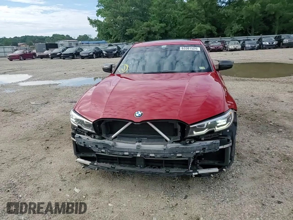 2020 BMW 3 Series 330i with VIN WBA5R1C09LFH84841, listed as a Copart auction lot 63381524 with 88,325 mi miles and Salvage Title. Bid and sale history available at carsss.com. Image 10.