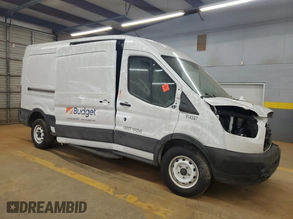 2019 Ford Transit z VIN 1FTYE2CM0KKB50468, wystawiony jako Copart lot #57420265 z przebiegiem Nie podano mil oraz Czysty tytuł • Clean title. Historia ofert i sprzedaży dostępna na DreamBid. Obrazek 4.