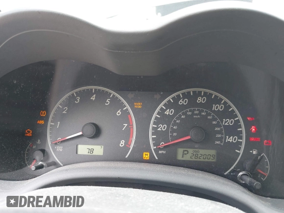 2010 Toyota Corolla with VIN JTDBU4EE1AJ081983, listed as a IAAI auction lot 42364583 with 282,009 mi miles and . Bid and sale history available at DreamBid. Image 7.