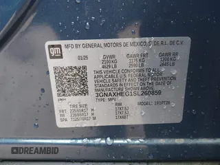 2025 Chevrolet Equinox FWD LT with VIN 3GNAXHEG1SL260859, listed as a IAAI auction lot 42027928 with 244 mi miles. Bid and sale history available at carsss.com. Image 9.