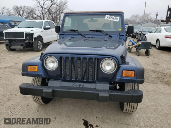 2001 Jeep Wrangler Sport with VIN 1J4FA49S91P341578, listed as a Copart auction lot 43831495 with 139,734 mi miles and Salvage Title. Bid and sale history available at carsss.com. Image 5.