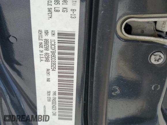 2013 Dodge Dart SXT z VIN 1C3CDFBA9DD335254, wystawiony jako Copart lot #56732595 z przebiegiem Nie podano mil oraz Szkoda całkowita • Salvage title. Historia ofert i sprzedaży dostępna na DreamBid. Obrazek 13.