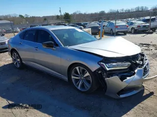 2021 Acura TLX w/Advance Package with VIN 19UUB5F68MA007218, listed as a IAAI auction lot 41693746 with 14,965 mi miles. Bid and sale history available at carsss.com. Image 1.