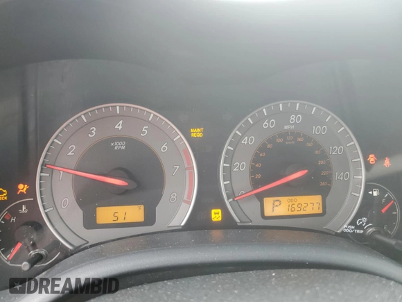 2010 Toyota Corolla with VIN 2T1BU4EE9AC329263, listed as a Copart auction lot 52676055 with 169,277 mi miles and Salvage Title. Bid and sale history available at carsss.com. Image 9.