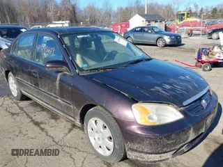 2001 Honda Civic EX with VIN 1HGES26701L055002, listed as a IAAI auction lot 41495649 with 150,765 mi miles. Bid and sale history available at carsss.com. Image 1.