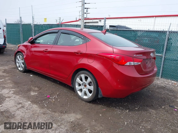 2012 Hyundai Elantra Limited with VIN KMHDH4AE6CU368302, listed as a IAAI auction lot 41867352 with 114,548 mi miles. Bid and sale history available at carsss.com. Image 3.