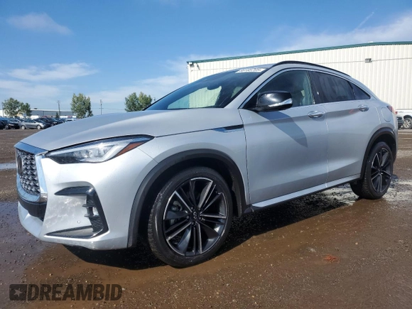 2022 Infiniti QX55 Sensory with VIN 3PCAJ5L31NF105496, listed as a Copart auction lot 66185705 with 42,051 mi miles and Salvage title. Bid and sale history available at DreamBid. Image 1.