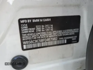 2015 BMW M6 z VIN WBS6C9C58FD467982, wystawiony jako Copart lot #78689983 z przebiegiem Nie podano mil oraz Szkody całkowita. Historia ofert i sprzedaży dostępna na DreamBid. Obrazek 13.