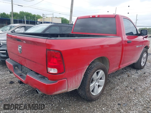 2012 Ram 1500 Express with VIN 3C6JD6AT4CG117768, listed as a IAAI auction lot 42456799 with 137,746 mi miles and . Bid and sale history available at DreamBid. Image 4.