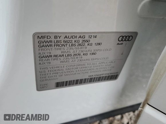 2015 Audi Q5 Premium Plus with VIN WA1DGAFP1FA084446, listed as a Copart auction lot 50803345 with 199,246 mi miles and Salvage Title. Bid and sale history available at carsss.com. Image 13.