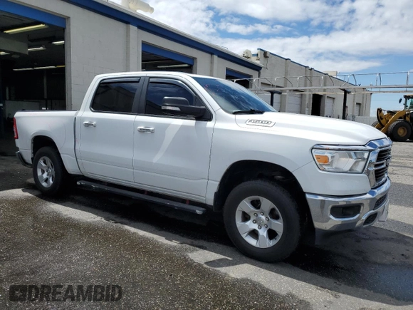 2019 Ram 1500 Big Horn with VIN 1C6SRFFT5KN708244, listed as a Copart auction lot 56981135 with 86,903 mi miles and Salvage title. Bid and sale history available at DreamBid. Image 4.