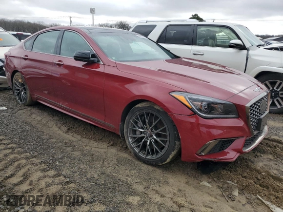 2018 Genesis G80 Sport z VIN KMHGN4JBXJU228035, wystawiony jako Copart lot #44047495 z przebiegiem 42 962 mil mil oraz Szkoda całkowita • Salvage title. Historia ofert i sprzedaży dostępna na DreamBid. Obrazek 4.