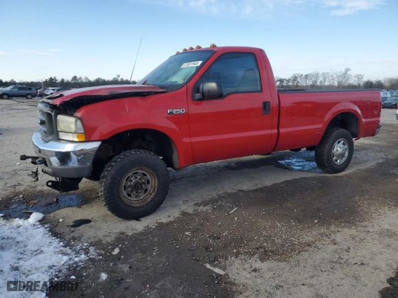 2003 Ford Super Duty F-250 XL with VIN 1FTNF21L13EA67562, listed as a Copart auction lot 87691945 with 0 mi miles and Salvage Title. Bid and sale history available at carsss.com. Image 1.