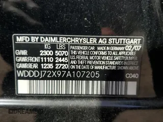 2007 Mercedes-Benz CLS 550 with VIN WDDDJ72X97A107205, listed as a Copart auction lot 70282894 with 69,433 mi miles and Salvage Title. Bid and sale history available at DreamBid. Image 12.