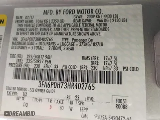 2017 Ford Fusion SE with VIN 3FA6P0H73HR402765, listed as a IAAI auction lot 41728986 with 155,950 mi miles. Bid and sale history available at carsss.com. Image 9.