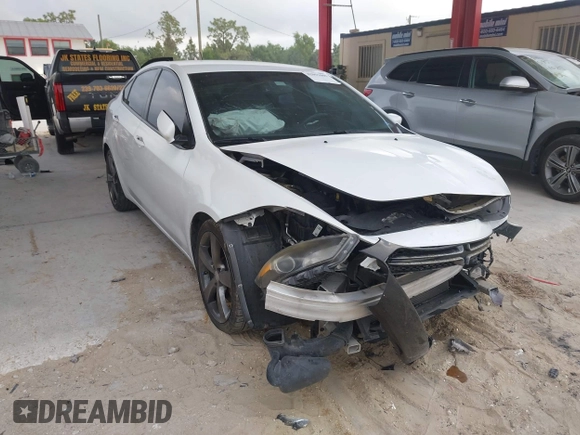 2015 Dodge Dart GT with VIN 1C3CDFEB9FD369301, listed as a IAAI auction lot 42051605 with 134,976 mi miles. Bid and sale history available at carsss.com. Image 1.